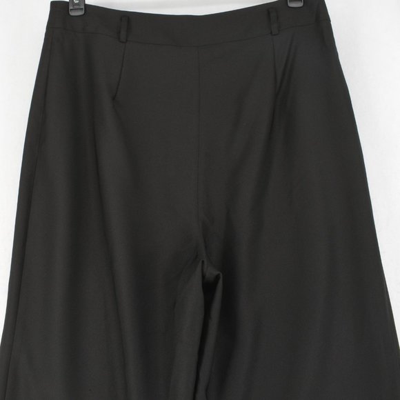 City Chic Casual Pants Womens Plus Black Cropped Wide Leg Tie Front High Rise - Picture 8 of 8